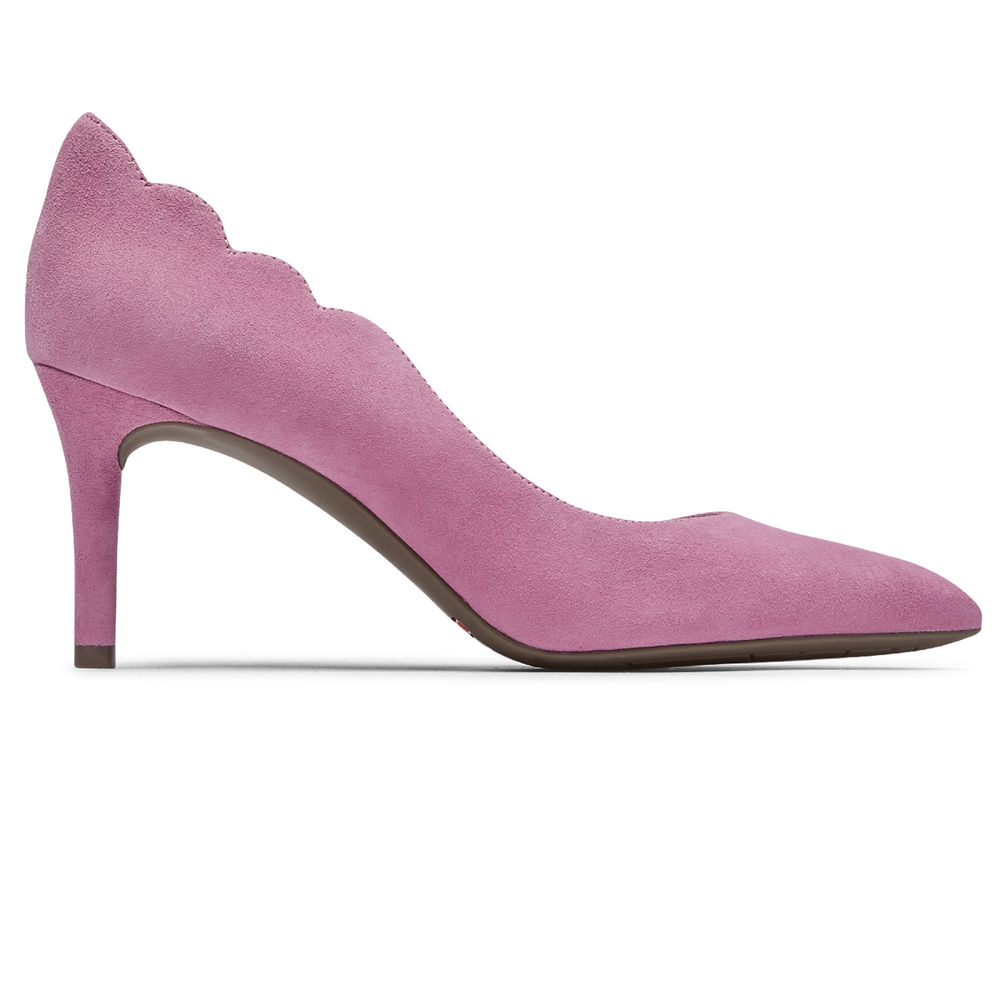 Rockport Hæler Sko Dame Rosa - Total Motion 75Mm Scalloped Dorsay - RWVT16542